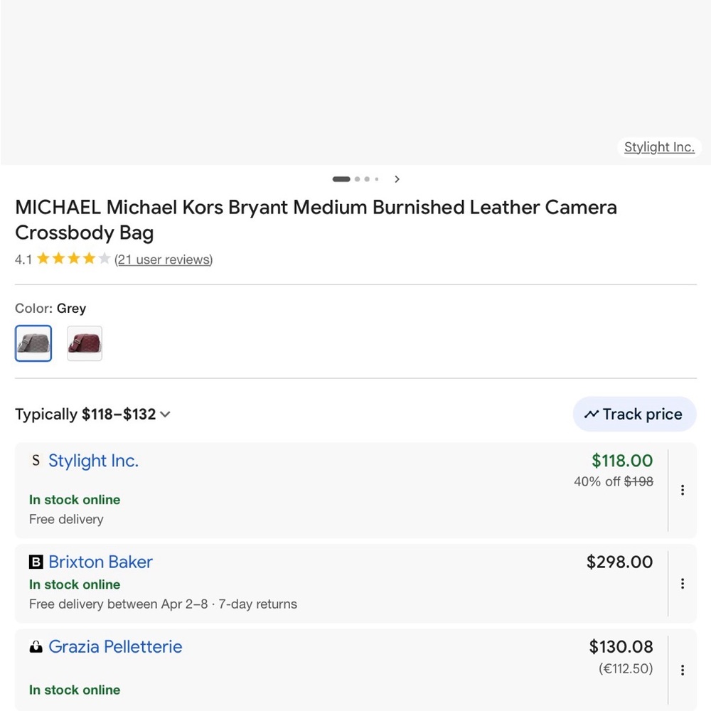 Michael Kors Bryant Medium Burnished Leather Camera Crossbody Bag - Picture 3 of 3